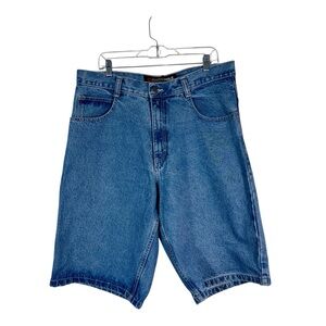 Southpole Baggy Blue Jean Shorts Sz 36 Jorts Wide Leg Skate Y2K Classic Hip Hop